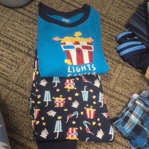 Gymboree Blue Pajama Set with Popcorn Design